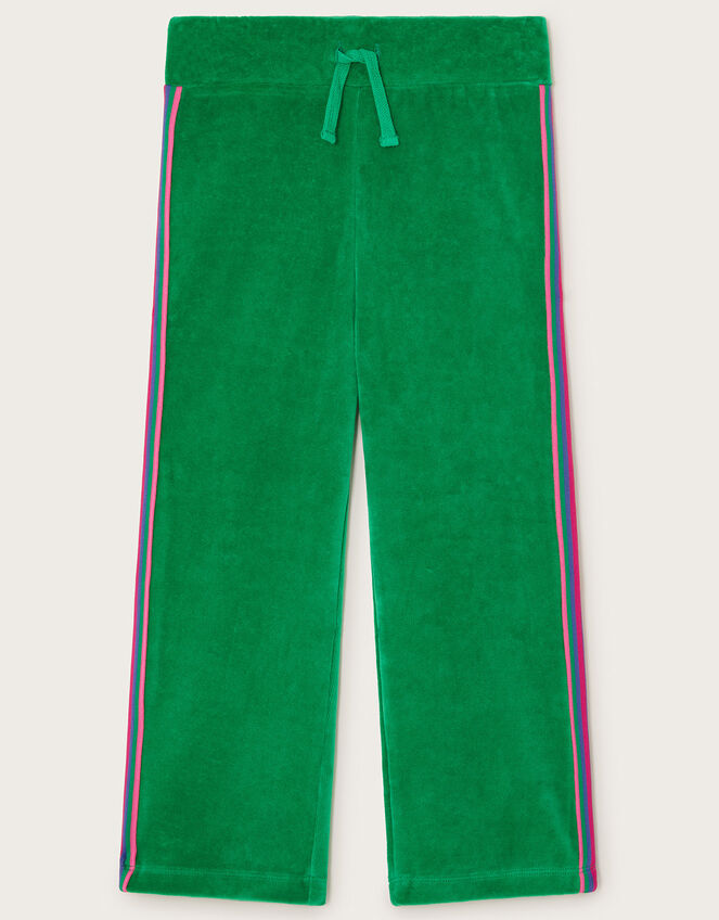 Velour Sporty Sweatpants, Green (GREEN), large
