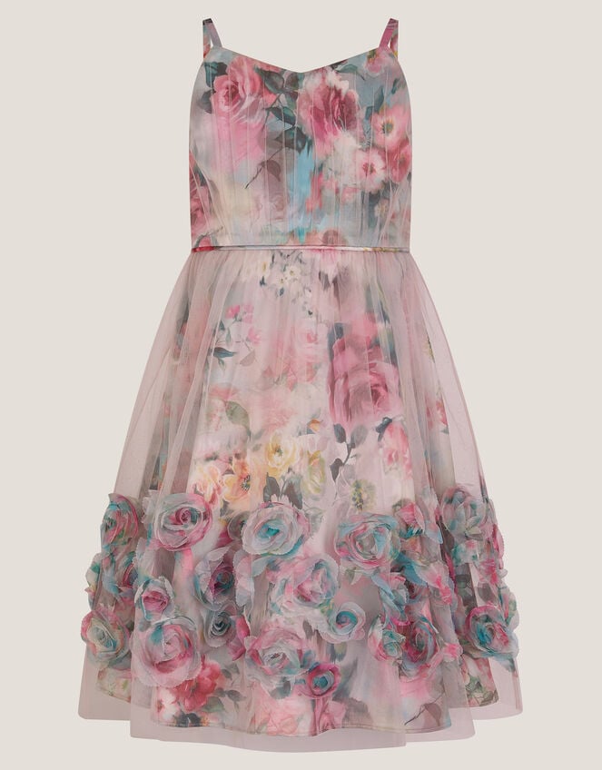Rose Appliqu&eacute; Tulle Dress, Multi (MULTI), large