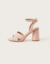 Suedette Block Heels, Nude (NUDE), large
