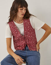 Felipa Floral Print Vest, Red (RED), large