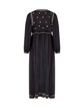 East Embellished Long Sleeve Midi Dress, Black (BLACK), large