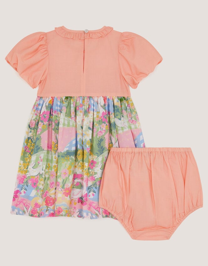 Baby Bunny Print Dress & Underwear Set, Yellow (YELLOW), large