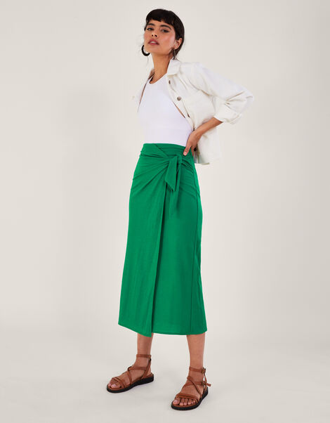Winnie Wrap Midi Skirt, Green (GREEN), large