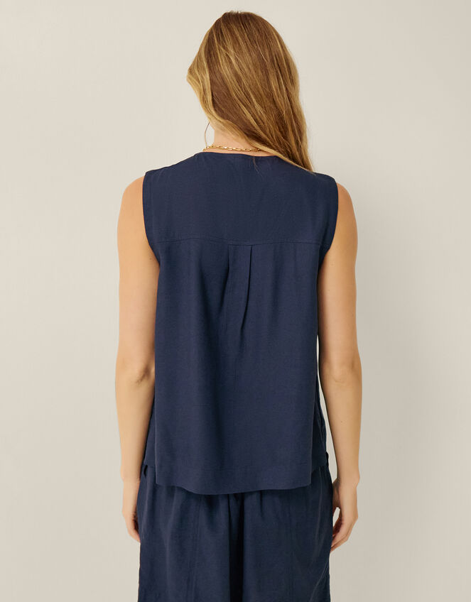 Bridget Button Tank Top, Blue (NAVY), large