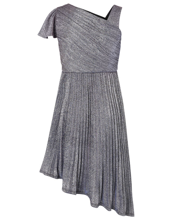 Mercury Shimmer One-Shoulder Prom Dress, Blue (NAVY), large