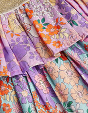 Floral Print Tiered Skirt, Multi (MULTI), large