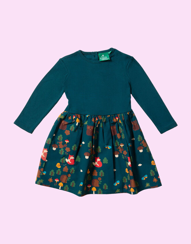 Little Green Radicals Forest Long Sleeve Dress, Green (GREEN), large