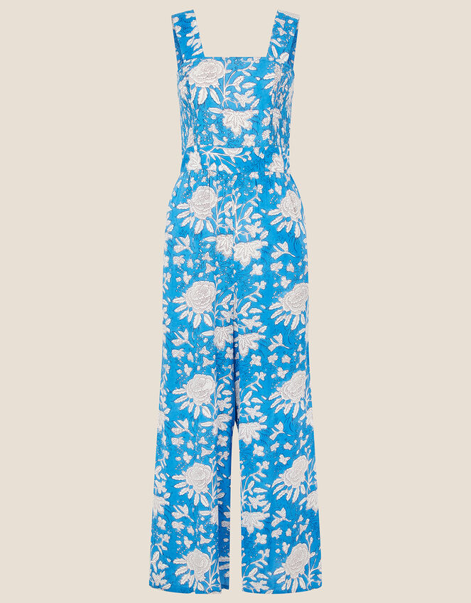 ARTISAN STUDIO Printed Jumpsuit, Blue (BLUE), large