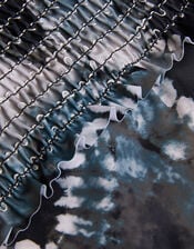 Tie-Dye Heart Smocked Swimsuit, Black (BLACK), large