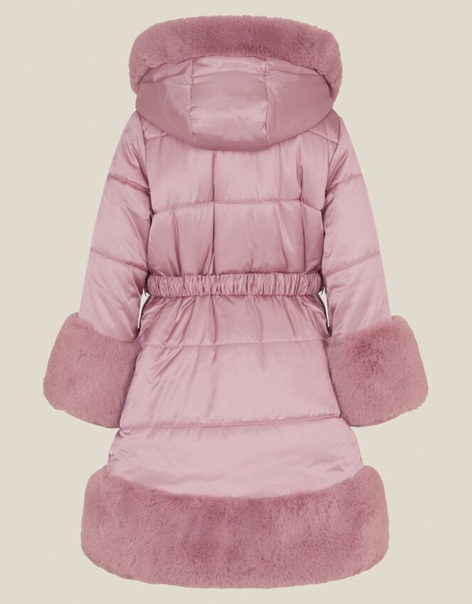 Jewel Heart Quilted Puffer Coat, Pink (PINK), large