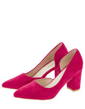 Matilda Block Heel Court Shoes, Pink (FUCHSIA), large