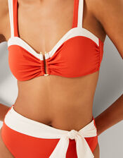 Sabrina Two Tone Bikini Top, Orange (RUST), large