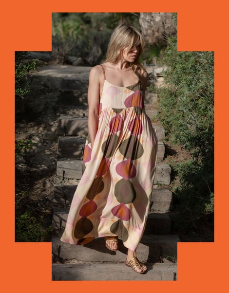 Lyrical Sisters Desert Bubble Print Maxi Dress, Multi (MULTI), large