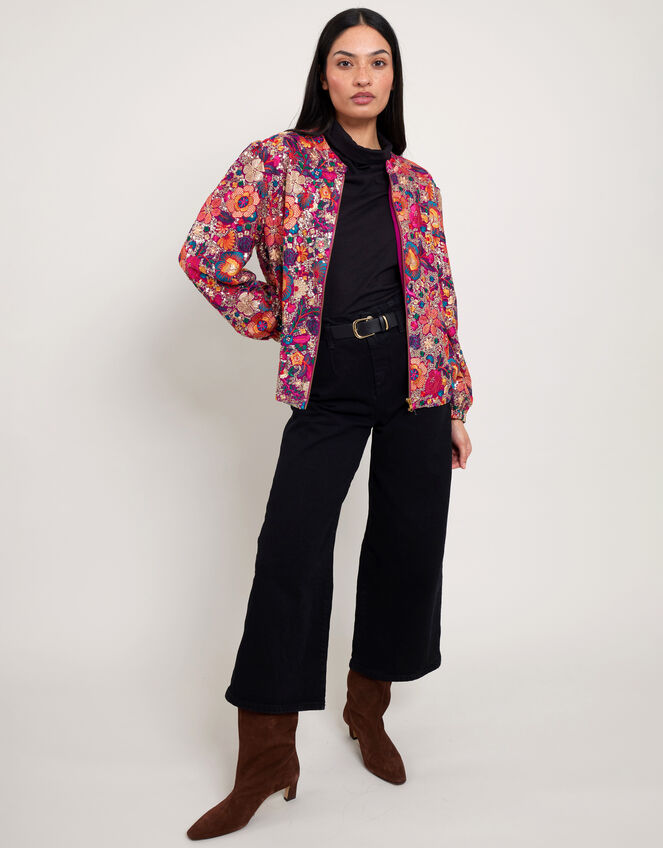 East Embellished Floral Bomber Jacket, Multi (MULTI), large