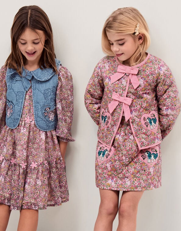 Monsoon x My Little Pony Floral Quilted Jacket, Multi (MULTI), large