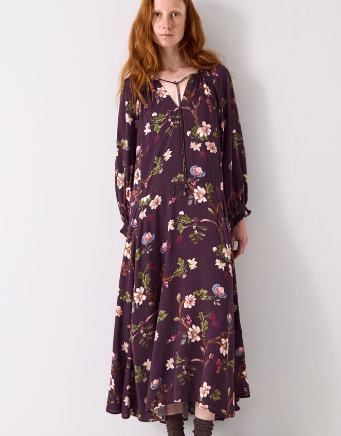 East Adelle Floral Print Maxi Dress, Red (BERRY), large