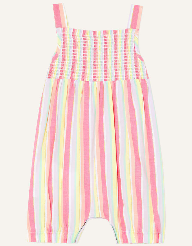 Baby Rainbow Stripe Romper, Pink (PINK), large