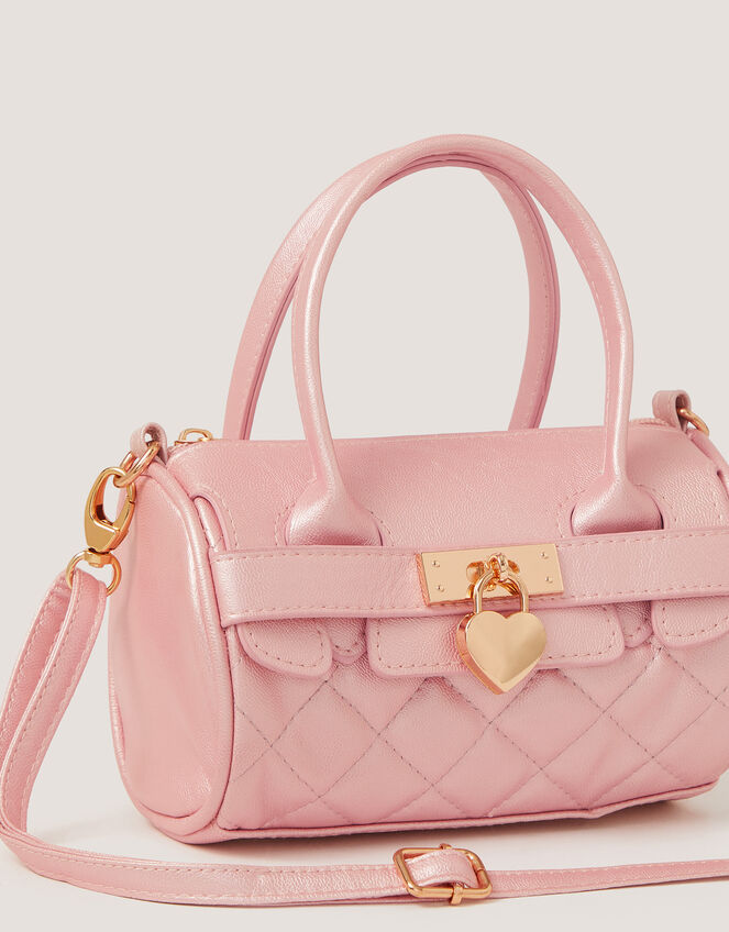 Belle Quilted Bowler Bag, , large
