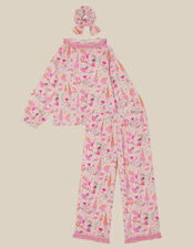 Fairy Garden Long Pyjamas & Scrunchie Set, Pink (PINK), large