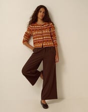 Mia Mushroom Knit Cardigan, Orange (RUST), large
