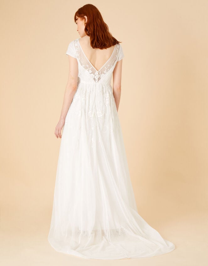 Sylvia Embroidered Bridal Dress, Ivory (IVORY), large