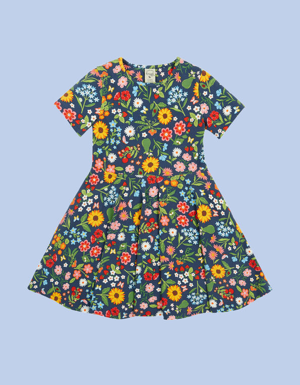 Frugi Sunshine Skater Dress, Blue (NAVY), large