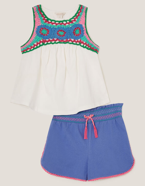 Crochet Vest and Shorts Set, Multi (MULTI), large