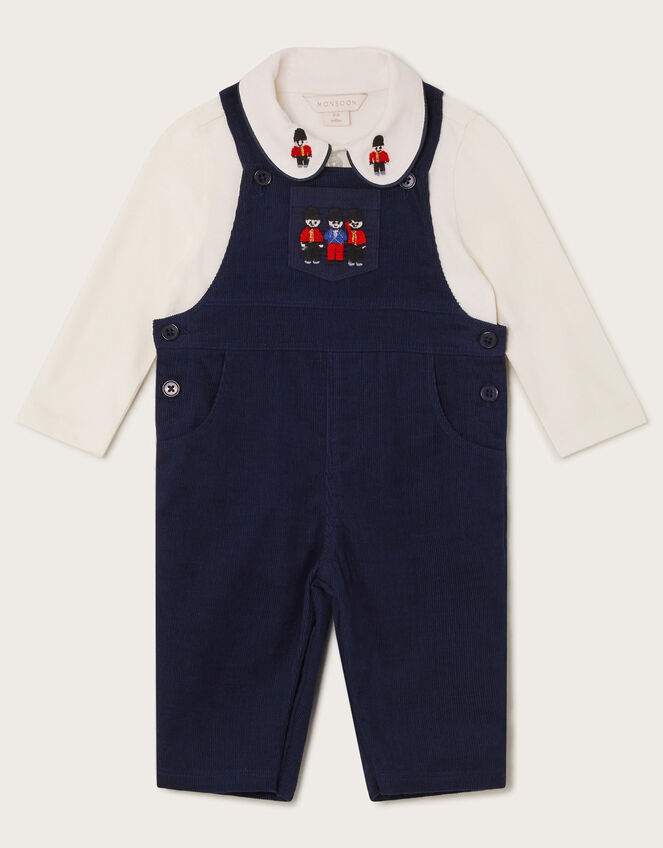 London Cord Dungaree Set, Blue (NAVY), large