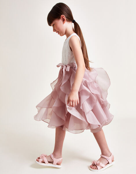 Lace Cancan Ruffle Dress, Pink (PINK), large