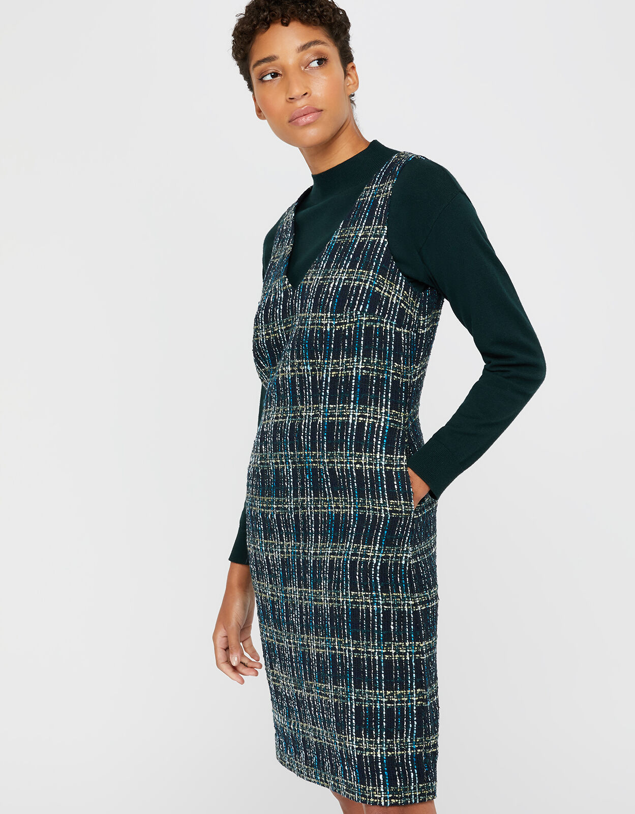 Talia Check Dress Teal