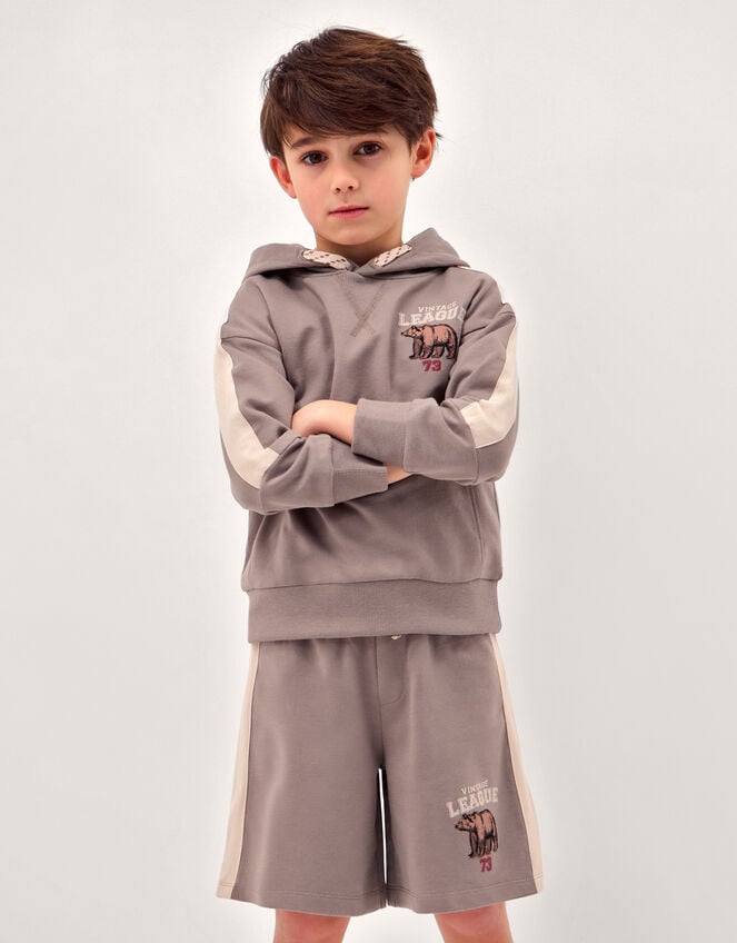 League Hoodie & Shorts Set, Brown (BROWN), large