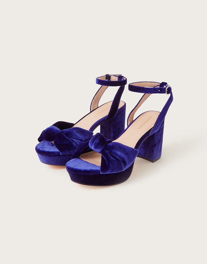 Velvet Knot Heels Blue