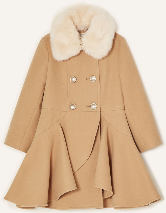 Twirl Skirted Coat , Camel (CAMEL), large
