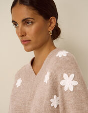 Emily Floral Embroidered Jumper , Mink (MINK), large