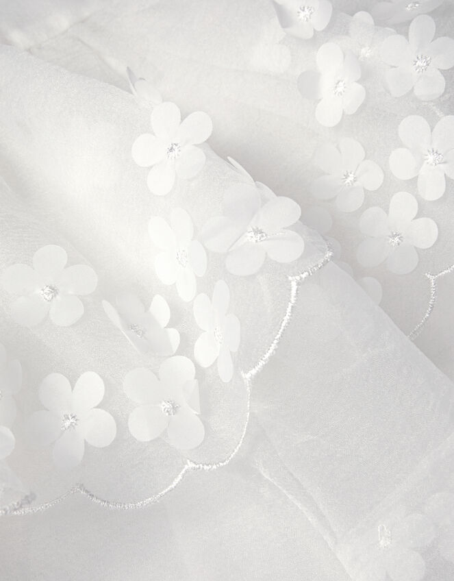 Rebecca Appliqu&eacute; Floral Scallop Dress, Ivory (IVORY), large