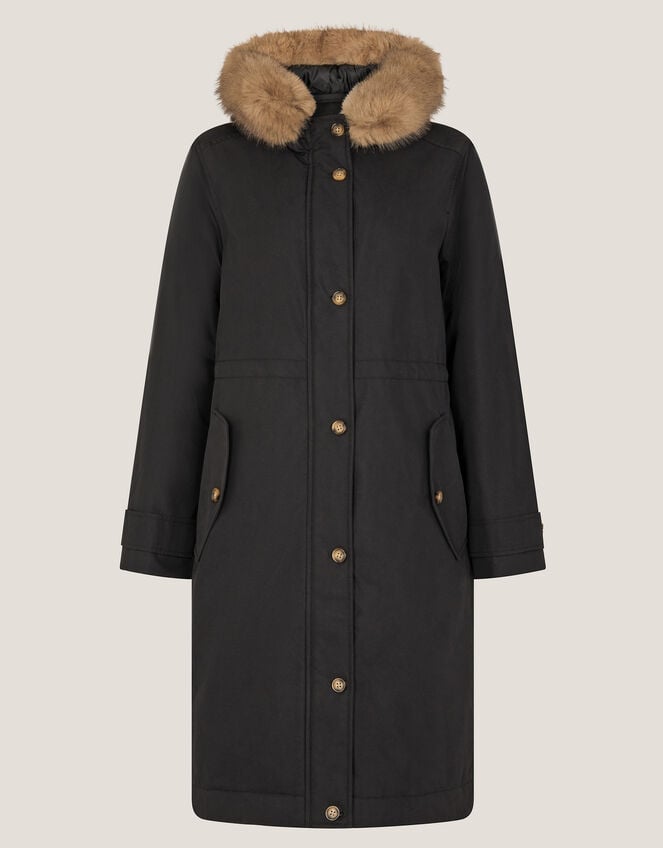 Paula Faux Fur Parka, Black (BLACK), large