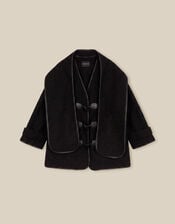 Mae Boucl&eacute; Coat & Scarf, Black (BLACK), large