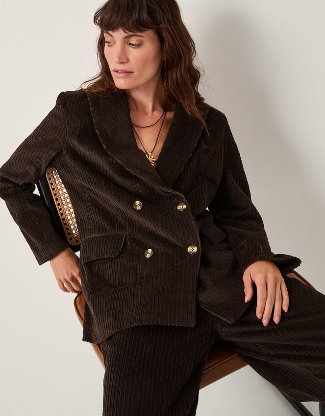 Moliin Alice Corduroy Double Breasted Blazer, Brown (BROWN), large