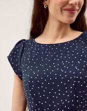 Caitie Polka Dot Maxi Dress, Blue (NAVY), large