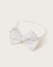 Communion Pearl Bow Headband , , large