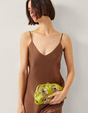 Sora Embellished Satin Clutch Bag, , large