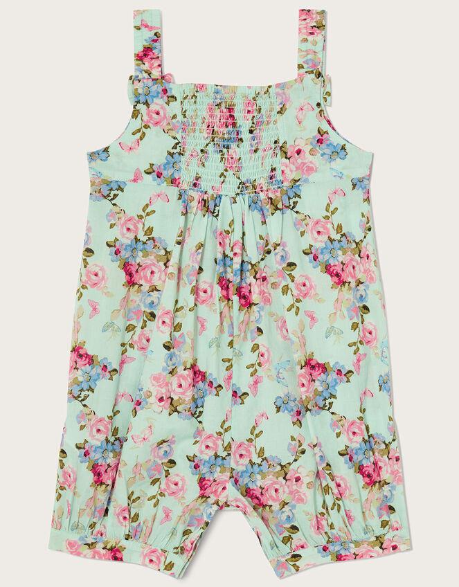 Baby Posey Floral Romper, Green (MINT), large