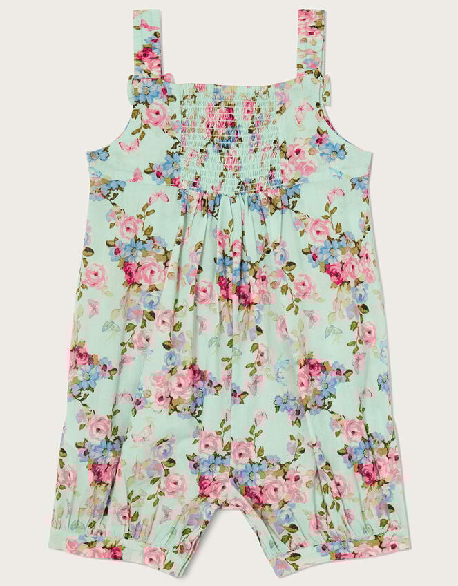Baby Posey Floral Romper, Green (MINT), large