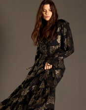 East Jacquard Maxi Dress, Black (BLACK), large