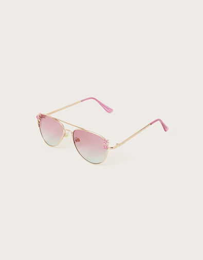 Tropical Flamingo Aviator Sunglasses, , large