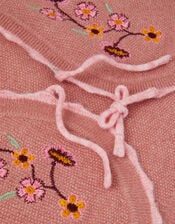 Rose Embroidered Knitted Waistcoat, Pink (PINK), large