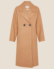Lilian Longline Coat in Wool Blend, Camel (CAMEL), large