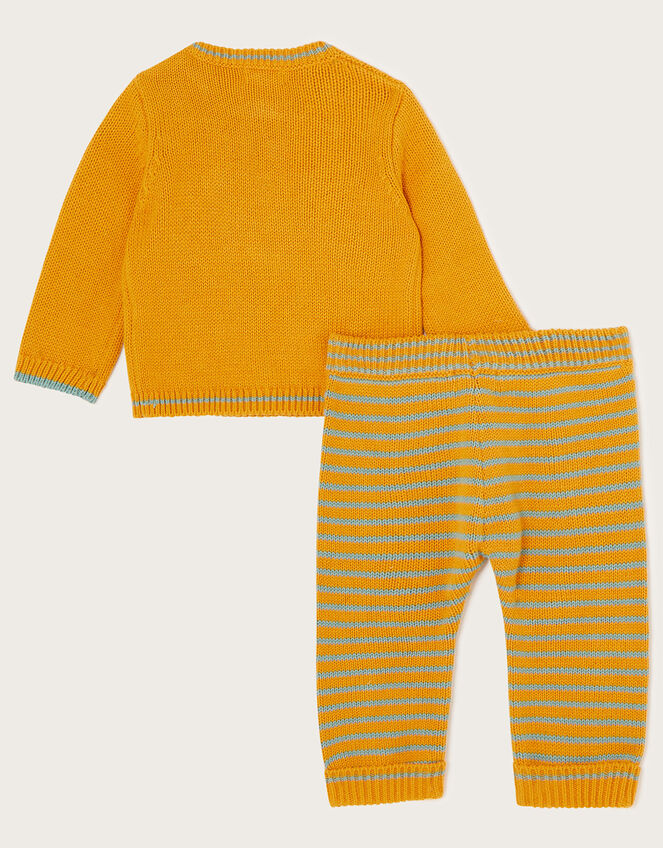 Newborn Benny Bear Knitted Set, Yellow (MUSTARD), large