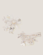 2-Pack Gem Flower Hair Clips, , large