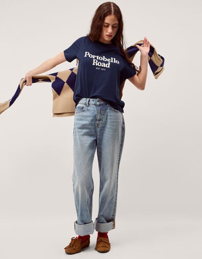 Portobello Road Slogan T-Shirt, Blue (NAVY), large